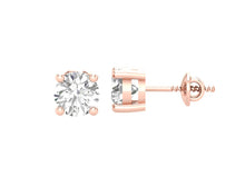 Load image into Gallery viewer, Round 1ct Solitaire Studs for her