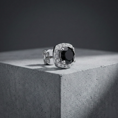 Hades Ear Silver Stud For Men (1 PC ONLY)