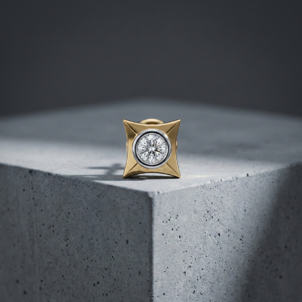 Minos Ear Silver Stud For Men (1 PC ONLY)