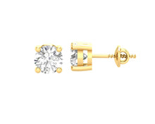 Load image into Gallery viewer, Round 1ct Solitaire Studs for her