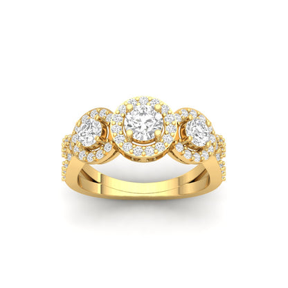 Yulia Diamond Silver Ring for Her