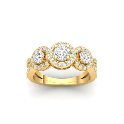 Yulia Diamond Silver Ring for Her