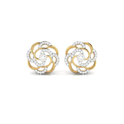 Rose Bloom Swirl Sterling Silver Earrings for Women