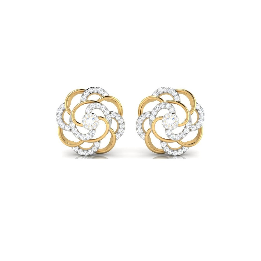 Rose Bloom Swirl Sterling Silver Earrings for Women