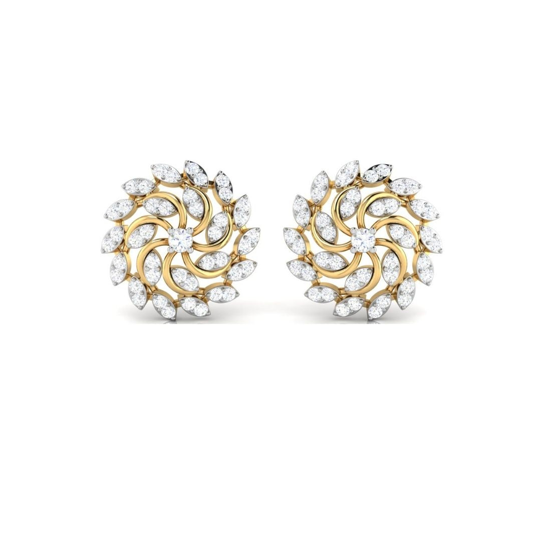 Radiant Petal Swirl Sterling Silver Earrings for Women