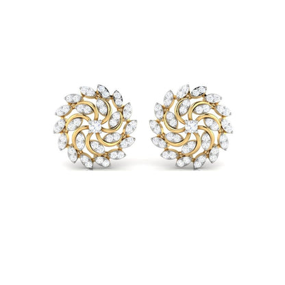 Radiant Petal Swirl Sterling Silver Earrings for Women