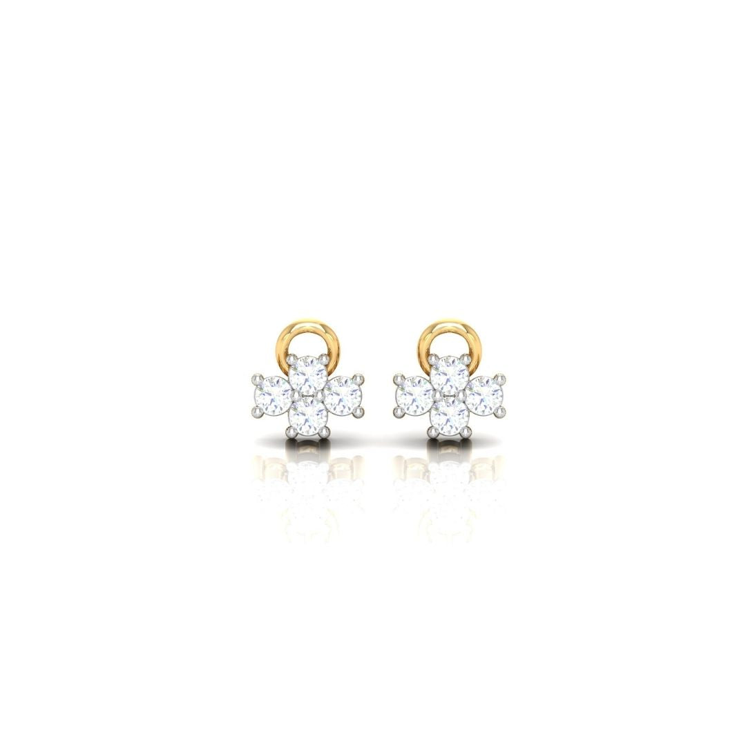Dainty Floral Sterling Silver Earrings for Women