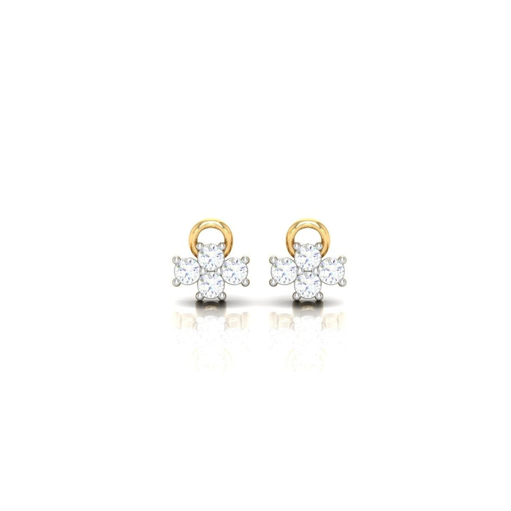 Dainty Floral Sterling Silver Earrings for Women