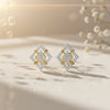 Diamond Shape Sparkling Sterling Silver Earrings for Women