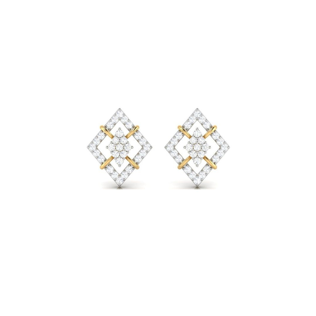 Diamond Shape Sparkling Sterling Silver Earrings for Women