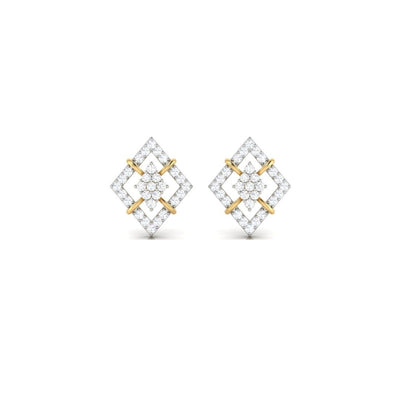 Diamond Shape Sparkling Sterling Silver Earrings for Women