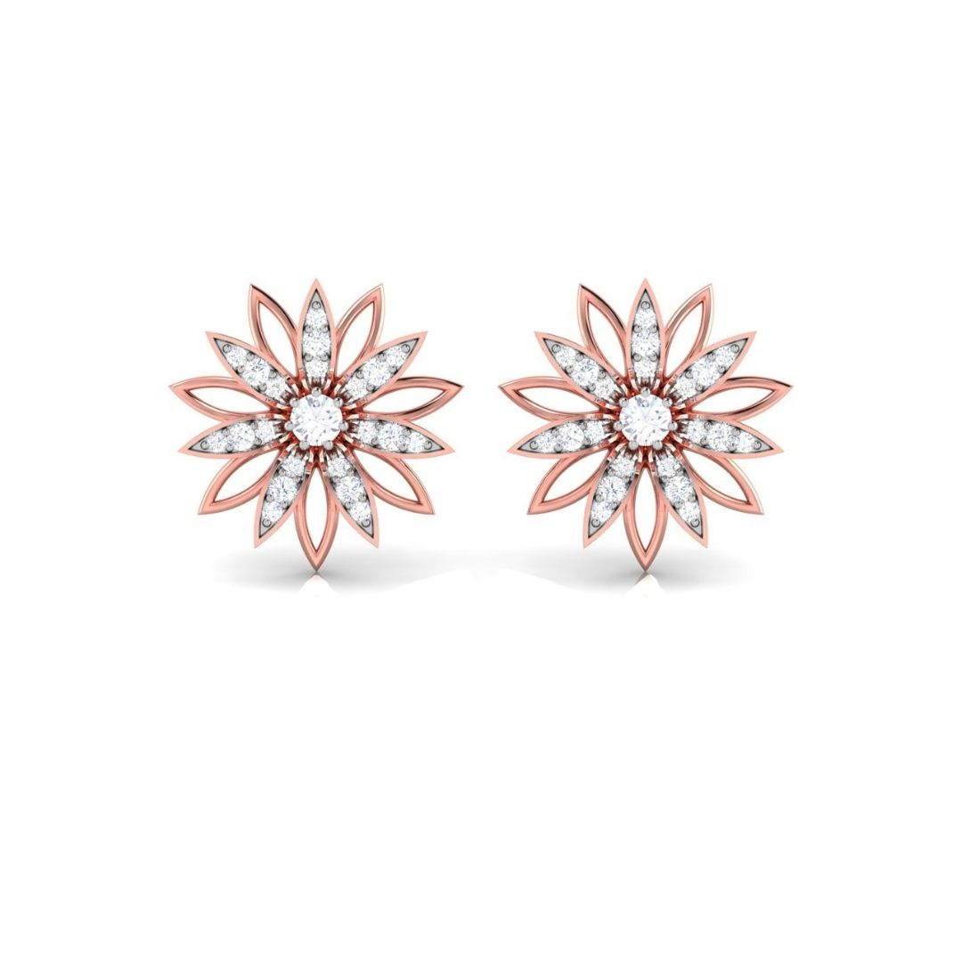 Radiant Bloom Sterling Silver Earrings for Women