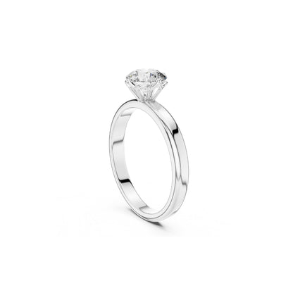 1ct moissanite Diamond ring on a white background