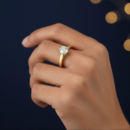 Elaroin 1ct Solitaire Moissanite Diamond Ring for her