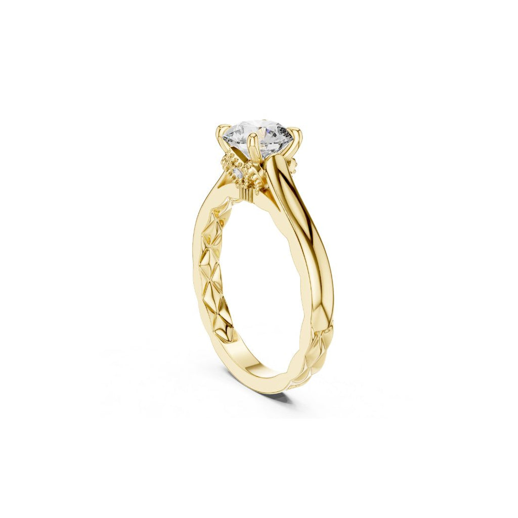 Elaroin 1ct Solitaire Moissanite Diamond Ring for her