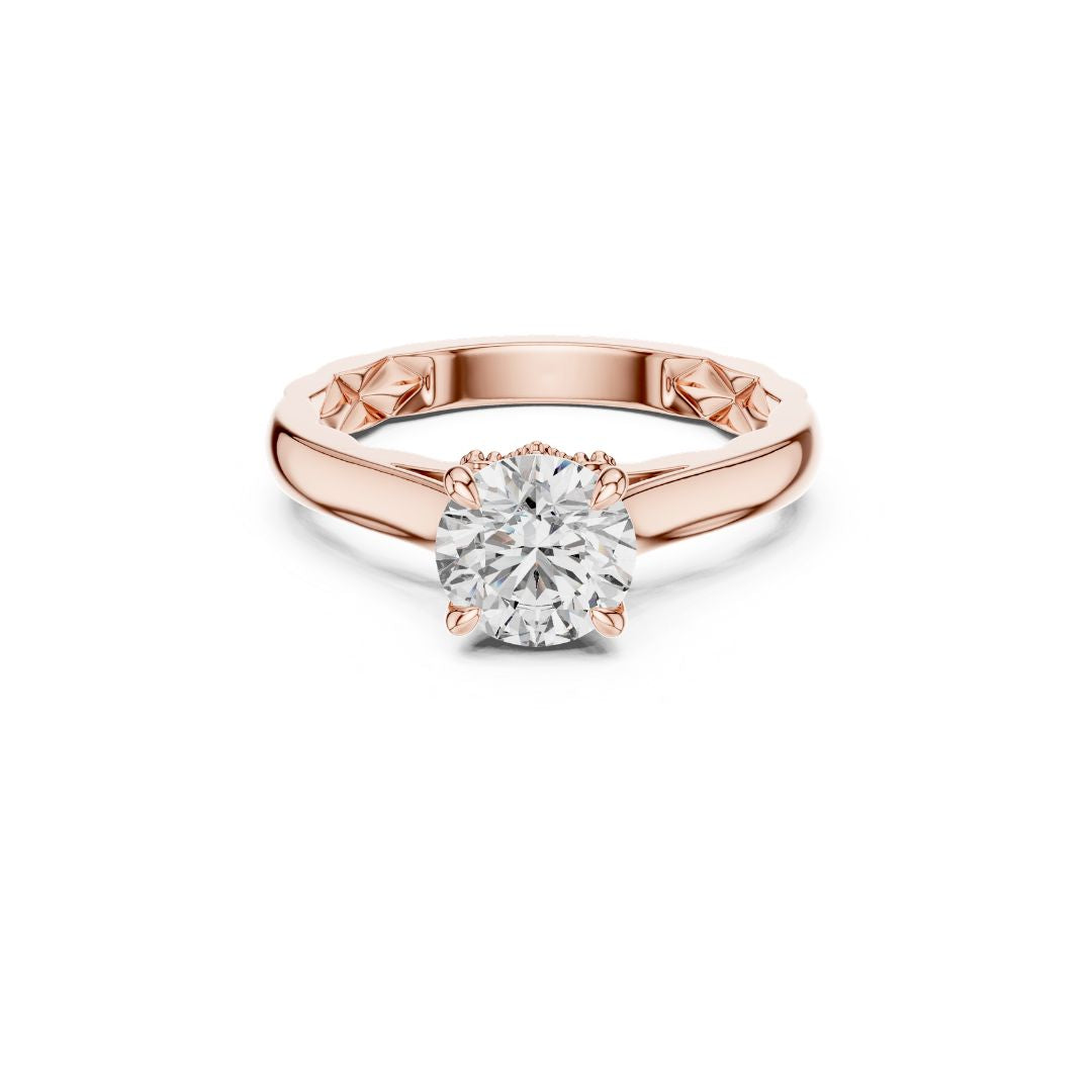 Elaroin 1ct Solitaire Moissanite Diamond Ring for her