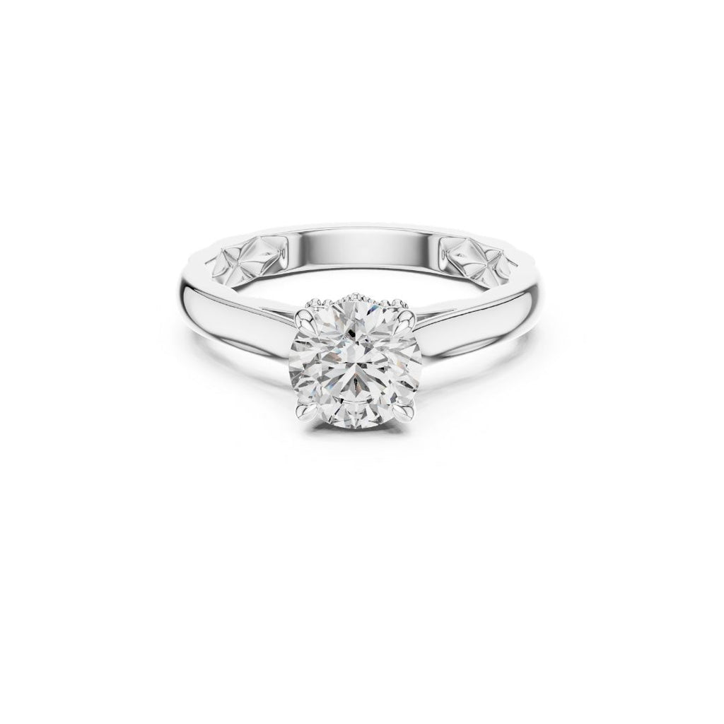 Elaroin 1ct Solitaire Moissanite Diamond Ring for her