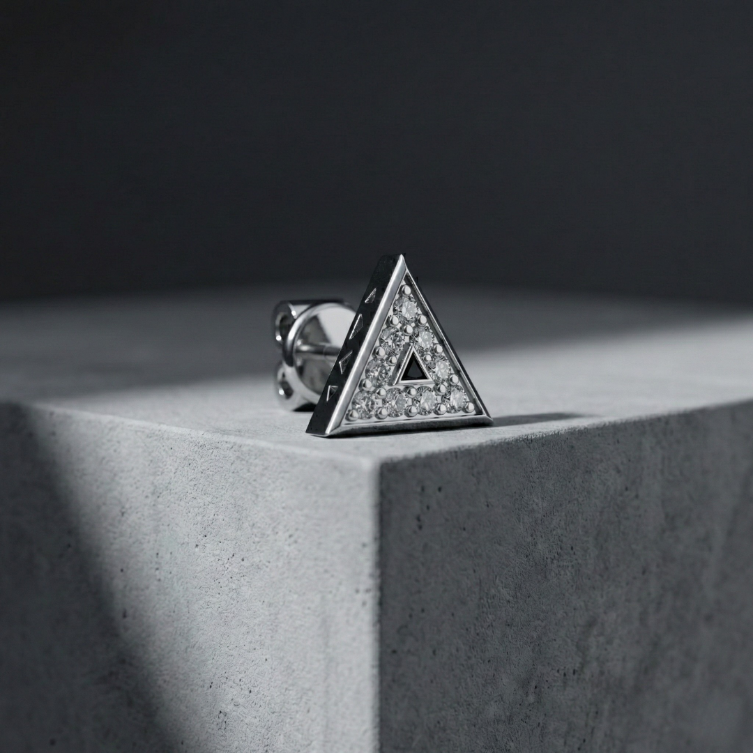 Orion Ear Silver Stud For Men (1 PC ONLY)