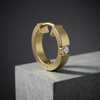 Pluto Silver Hoop Earrings For Men (1 PC ONLY)