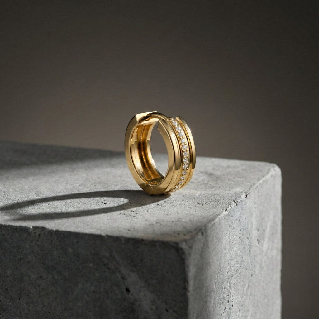 Theia Silver Hoop Earrings For Men (1 PC ONLY)