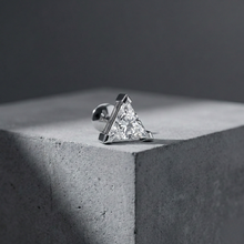 Load image into Gallery viewer, Triangle Solitaire Silver Stud for Men (1 PC ONLY)