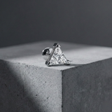 Triangle Solitaire Silver Stud for Men (1 PC ONLY)