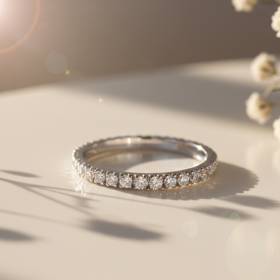 Curio Diamond Silver Eternity Ring for Her