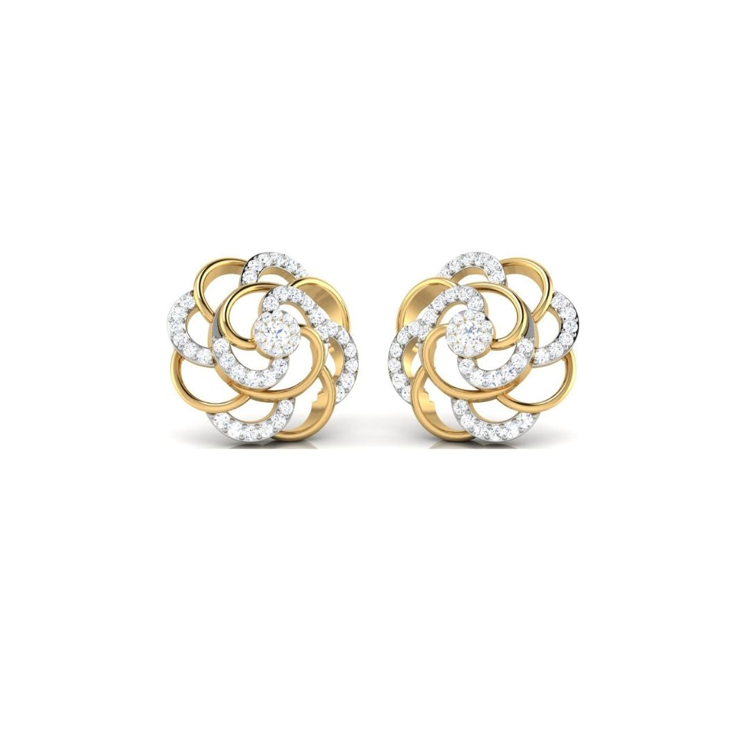 Rose Bloom Swirl Sterling Silver Earrings for Women