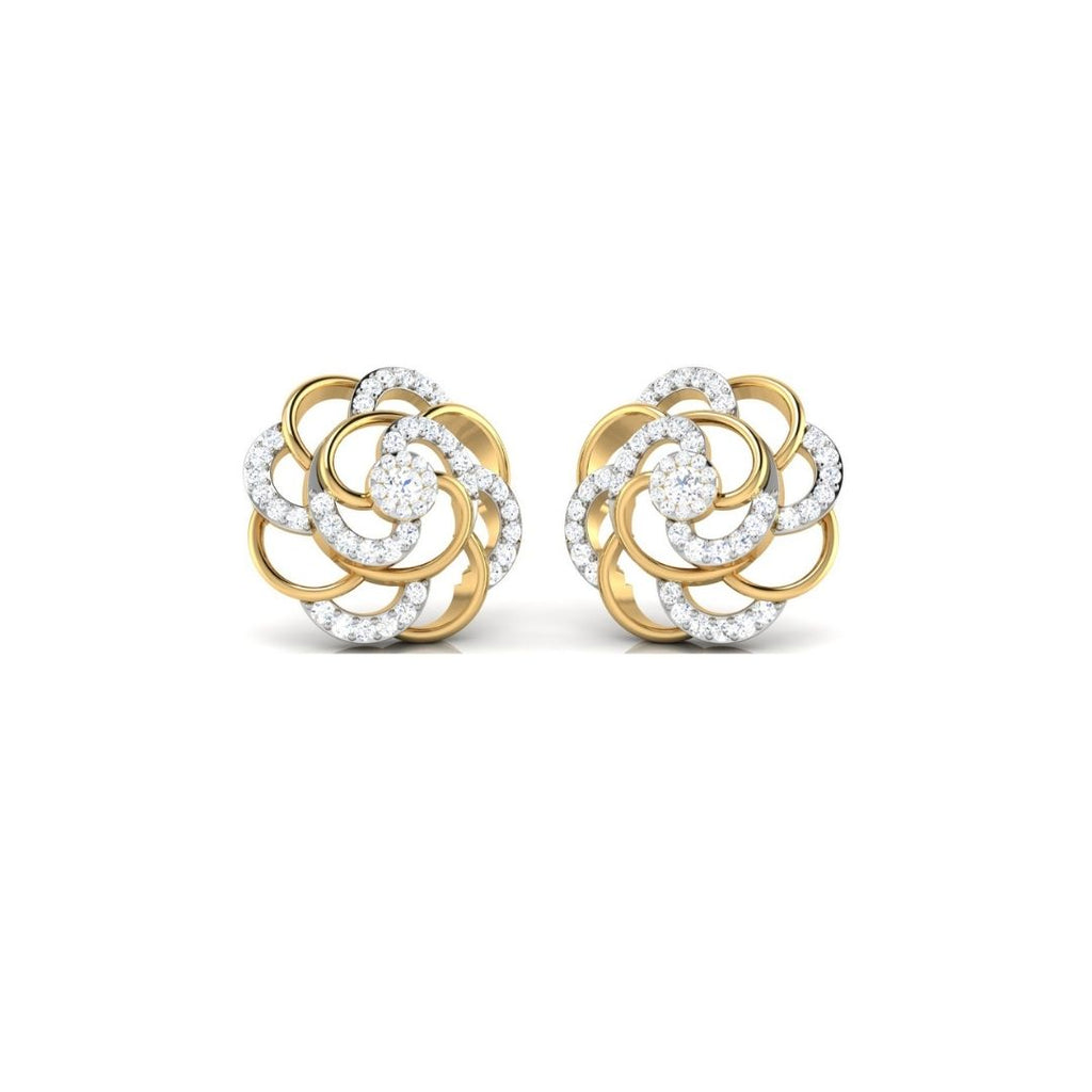 Rose Bloom Swirl Sterling Silver Earrings for Women
