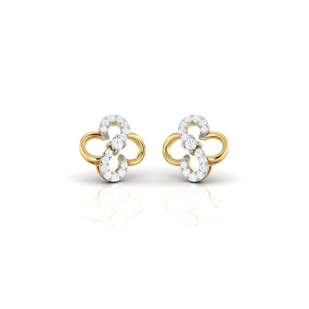 Infinity Floral Rose Gold Sterling Silver Earrings for Women