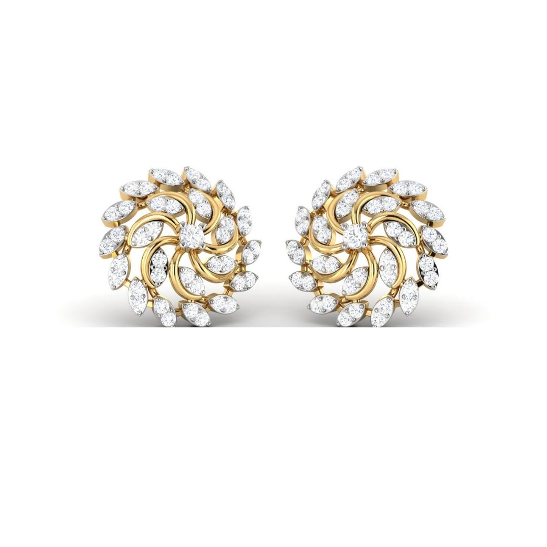 Radiant Petal Swirl Sterling Silver Earrings for Women