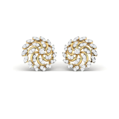 Radiant Petal Swirl Sterling Silver Earrings for Women