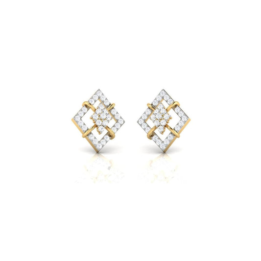 Diamond Shape Sparkling Sterling Silver Earrings for Women