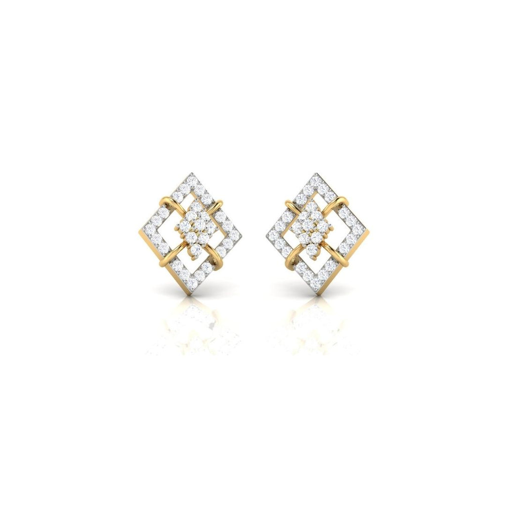 Diamond Shape Sparkling Sterling Silver Earrings for Women