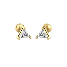 Load image into Gallery viewer, Trillion Cut Diamond Stud Earrings for her