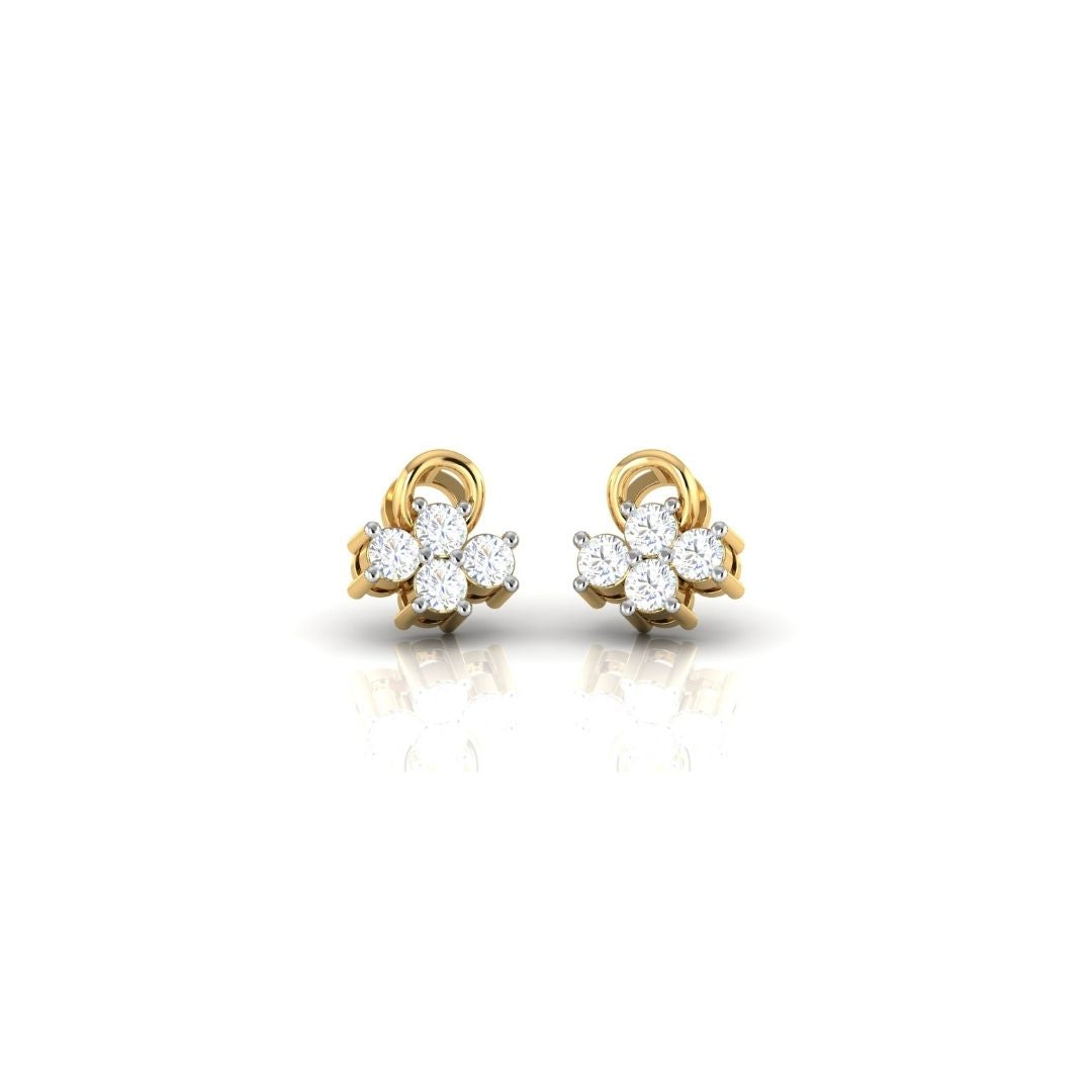 Dainty Floral Sterling Silver Earrings for Women