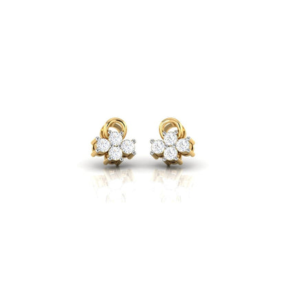Dainty Floral Sterling Silver Earrings for Women