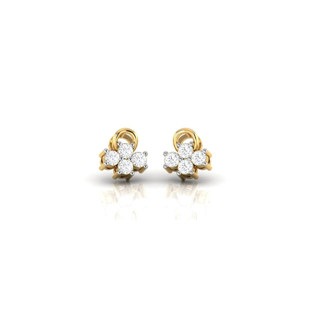 Dainty Floral Sterling Silver Earrings for Women