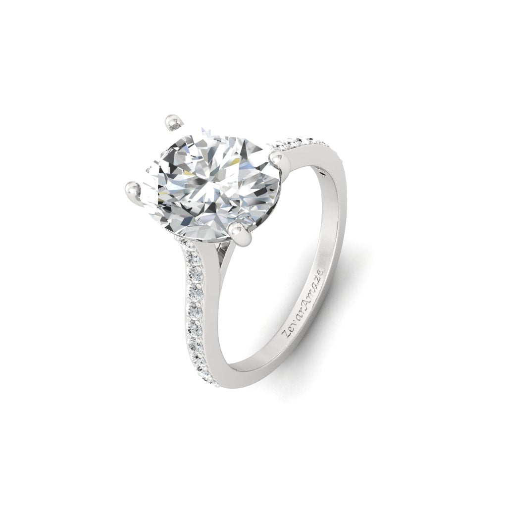 Oval Cz Solitaire Ring