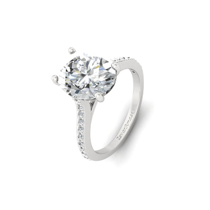 Oval Cz Solitaire Ring