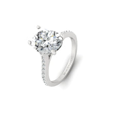 Load image into Gallery viewer, Moissanite Oval Diamond Solitaire Silver Ring