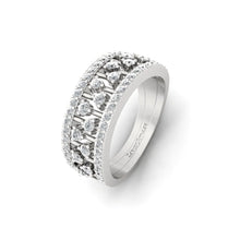 Load image into Gallery viewer, Anika Moissanite Diamond Silver Band Ring - white