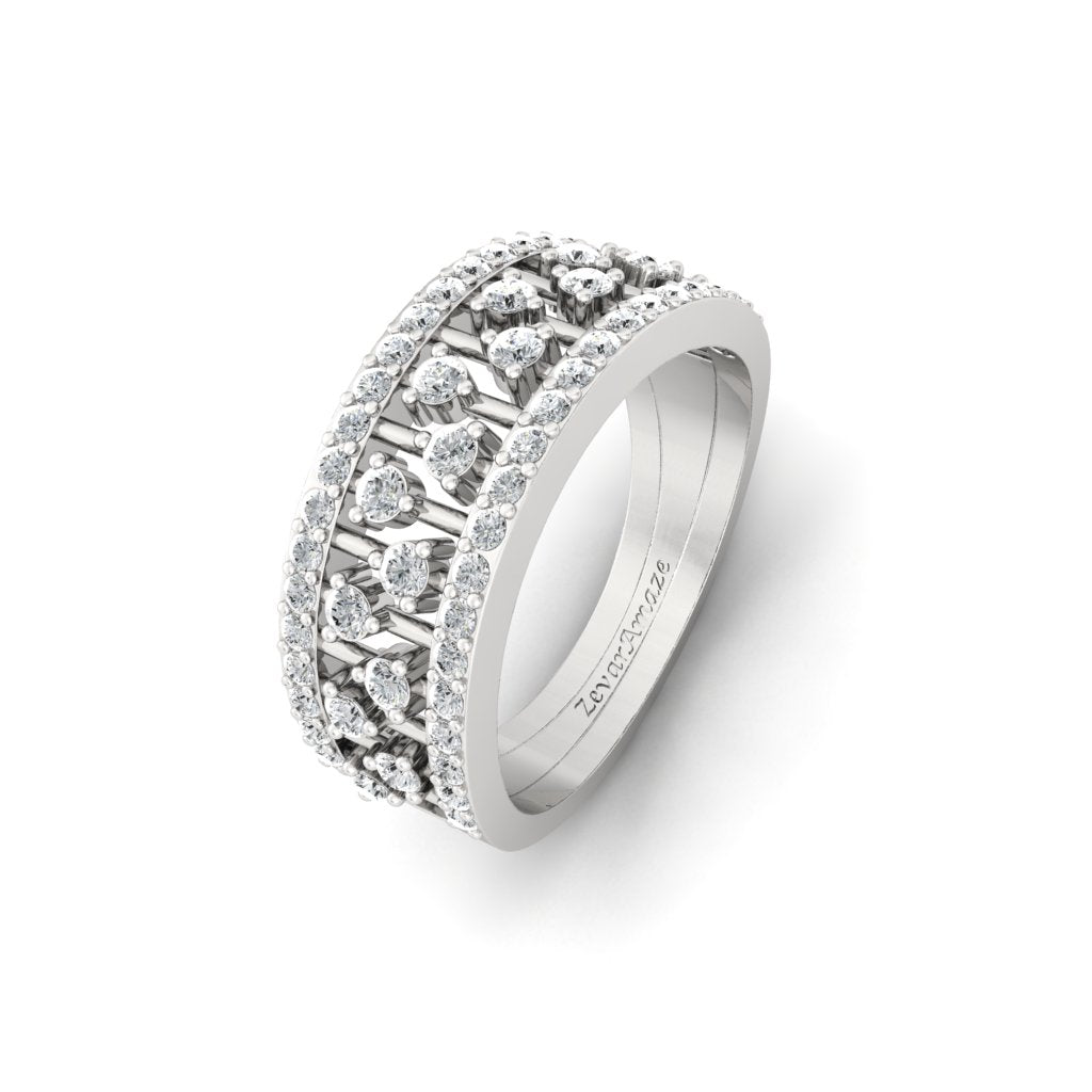 Shimmer Cocktail CZ Band Ring