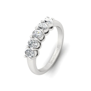 Moissanite Oval Diamond Sterling Silver Band