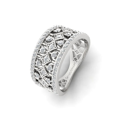 Sterling Silver Moissanite Diamond Band