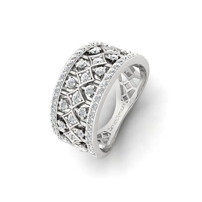 Sterling Silver Moissanite Diamond Band