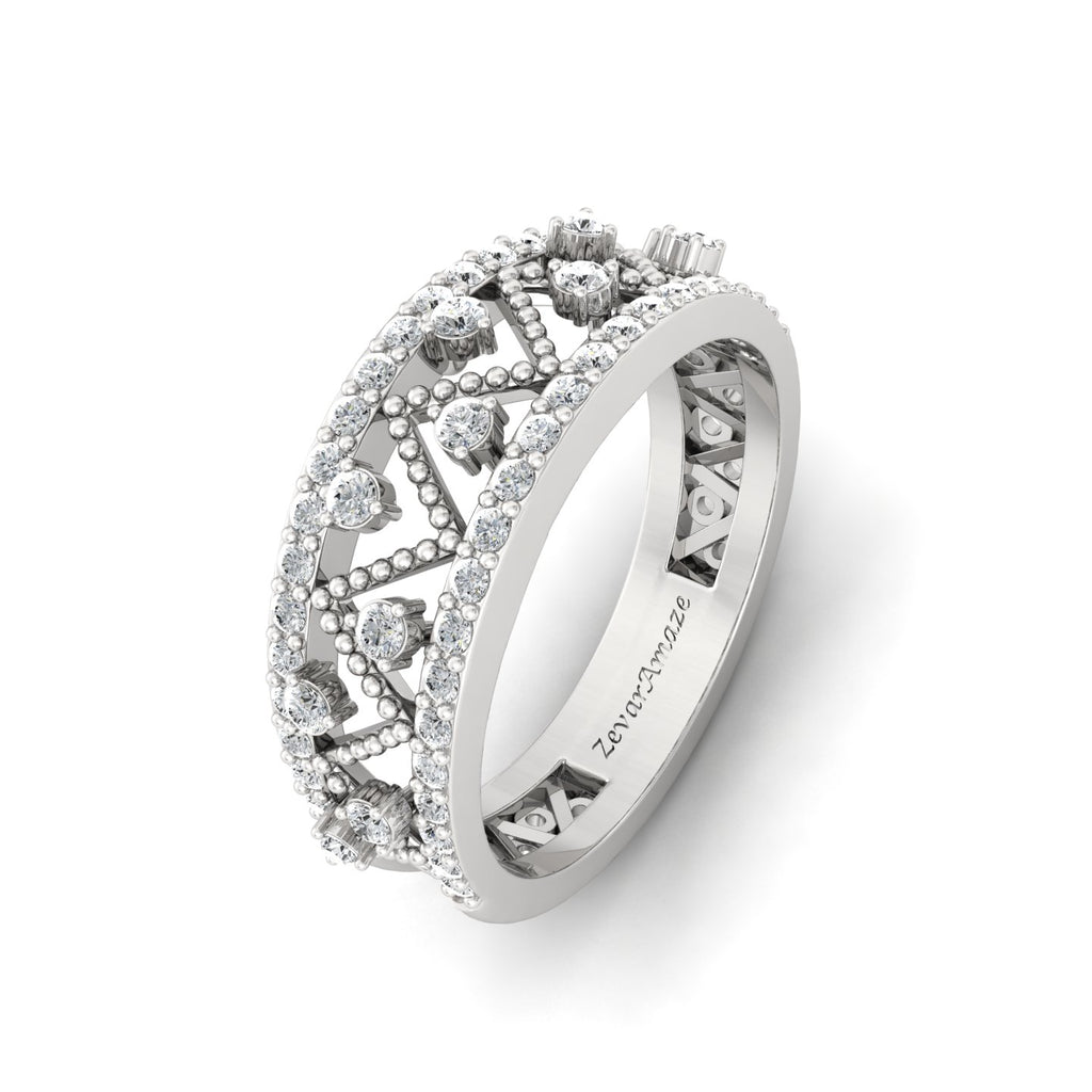 Palki Silver Band Ring for Her - siLVER