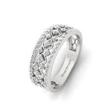 Load image into Gallery viewer, Radiant Rasam Silver Band Ring for Her - WHITE