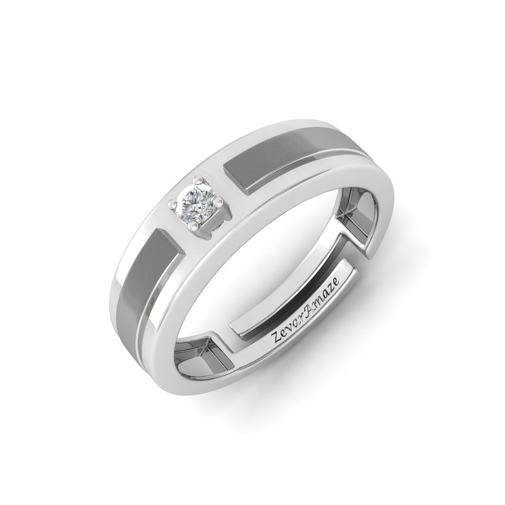 Hadrian Silver Ring for Men - White