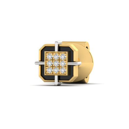 Square SIlver earring for men